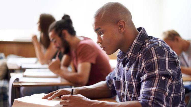 People in a classroom.